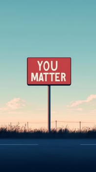 Sign with motivational message You Matter on color background, AI generated