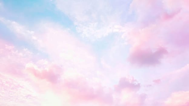 Soft pastel clouds in dreamy sky, perfect as a gentle background, AI Generated