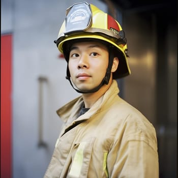 Firefighting Young Fireman Hero Work Profession