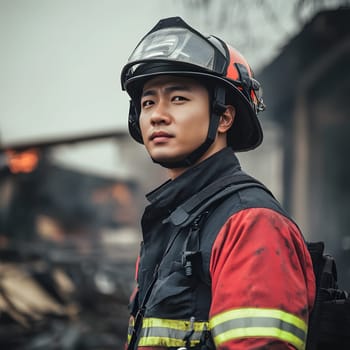 Firefighting Young Fireman Hero Work Profession