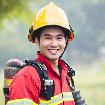 Firefighting Young Fireman Hero Work Profession