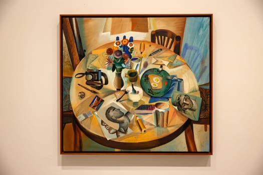 Venice, Italy - May 7 2024: Foreigners Everywhere 60th Venice Art Biennale in Venice. My Meal by Louis Fratino. Oil on canvas