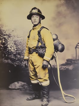 Firefighting Young Fireman Hero Work Profession