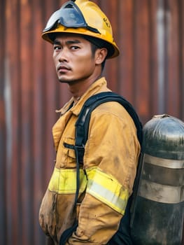 Firefighting Young Fireman Hero Work Profession