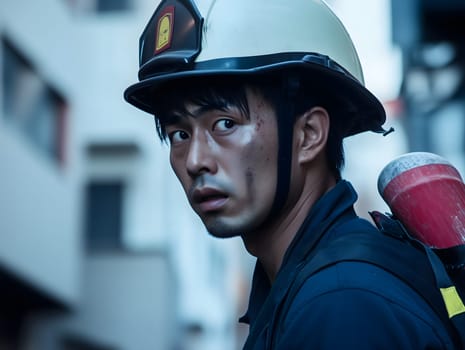 Firefighting Young Fireman Hero Work Profession