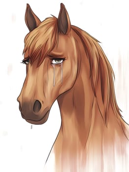 Depressed Brown Horse Wildlife Pony Animal Equine