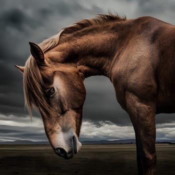 Depressed Brown Horse Wildlife Pony Animal Equine