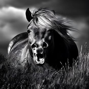 Angry Aggressive Brown Horse Wildlife Pony Equine