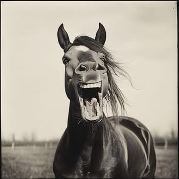 Angry Aggressive Brown Horse Wildlife Pony Equine