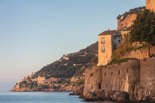 view of the village Minori on the coast of Amalfi. Italy