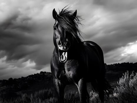 Angry Aggressive Brown Horse Wildlife Pony Equine