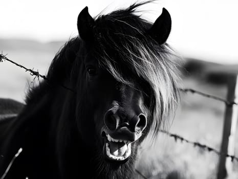 Angry Aggressive Brown Horse Wildlife Pony Equine