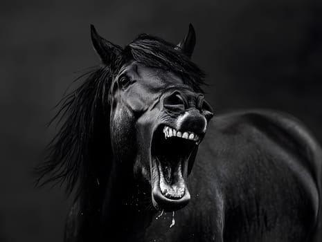 Angry Aggressive Brown Horse Wildlife Pony Equine