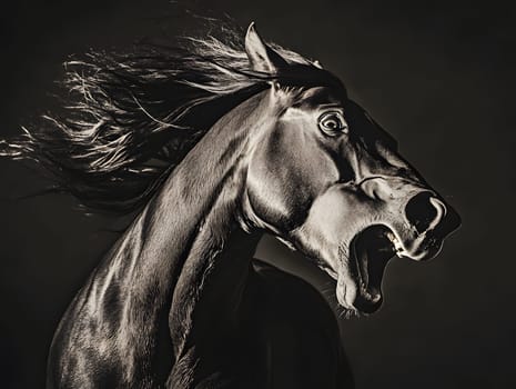 Angry Aggressive Brown Horse Wildlife Pony Equine