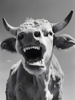 Angry Farm Cow agricultural Animal dark background
