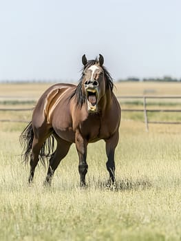 Angry Aggressive Brown Horse Wildlife Pony Equine