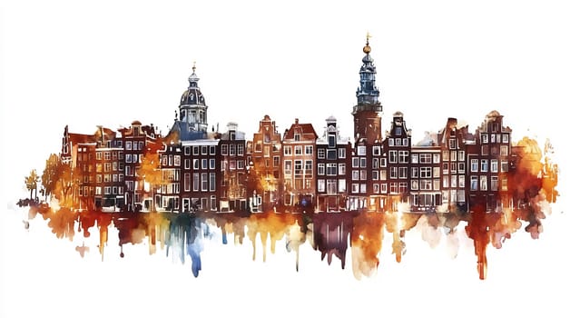 Amsterdam's iconic architecture, showcasing the stunning canals and colorful facades on a sunny afternoon.