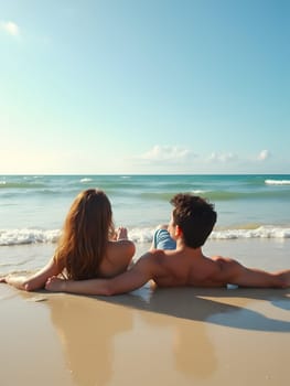 Happy couple at the beach