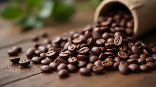 Closeup of the coffee beans