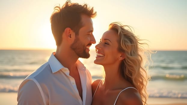 Happy couple at the beach