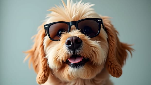 Funny dog in the glasses