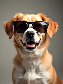 Funny dog in the glasses
