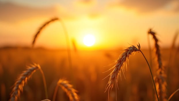 Wheat field in the sunset