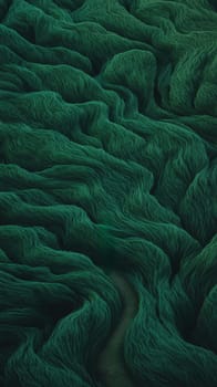 Abstract green flowing waves. Concept of fluidity, nature, and tranquility.