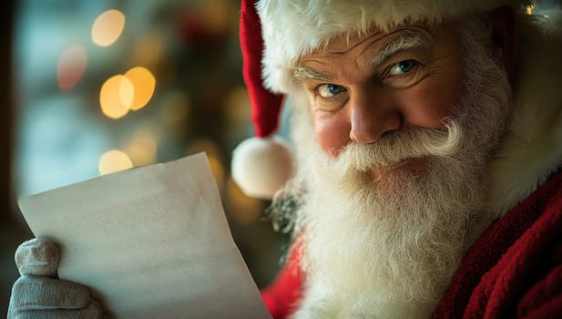 Santa Claus Reading Wish List, Christmas Magic and Holiday Cheer