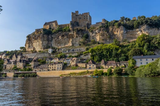 Beynac et Cazenac  France: August 20  2024:The Beynac castle from the river Dordogne. Beynac et Cazenac, Nouvelle Aquitaine, France