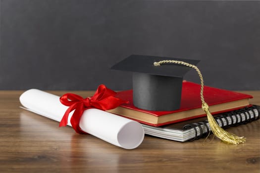 education day arrangement with graduation cap. High resolution photo