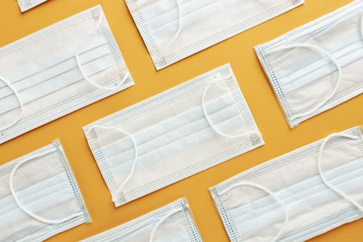 flat lay arranged medical masks. High resolution photo