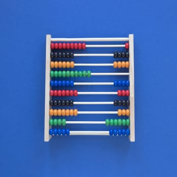 flat lay colourful abacus counting. High resolution photo