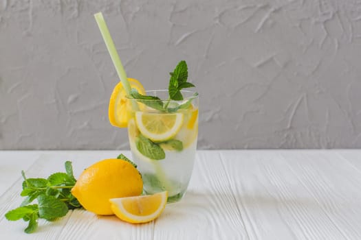 fresh summer drink with lemon. High resolution photo
