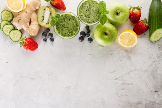 green smoothie ingredients. High resolution photo