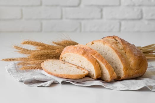 front view sliced fresh bread. High resolution photo