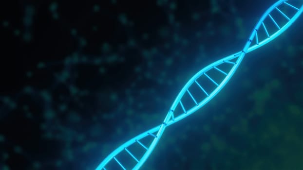 Blue digital DNA. Computer generated 3d render