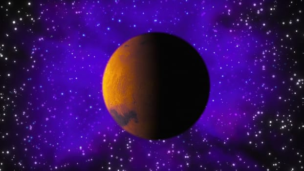 Planet Mars with nebula. Elements of this image furnished by NASA