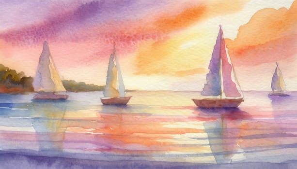 Sailboats at Sunset