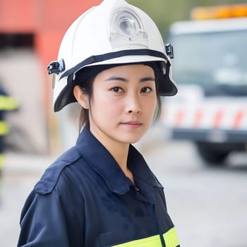 Female Firewoman Firewoman Portrait EmergencyLady Rescue worker