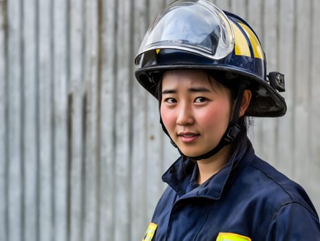 Female Firewoman Firewoman Portrait EmergencyLady Rescue worker