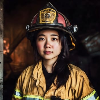Female Firewoman Firewoman Portrait EmergencyLady Rescue worker