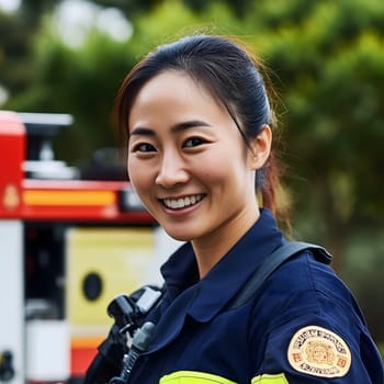 Female Firewoman Firewoman Portrait EmergencyLady Rescue worker