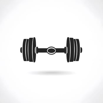 Simple Dumbell weightlifting Gym Lifting Sports Workout Fitness icon logo Symbol