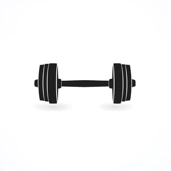 Simple Dumbell weightlifting Gym Lifting Sports Workout Fitness icon logo Symbol
