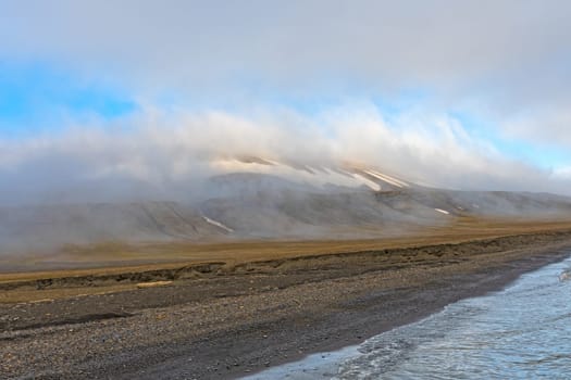 Coastal Fog on a High Arctic Coast at Kapp Waldburg in the Svalbard Islands