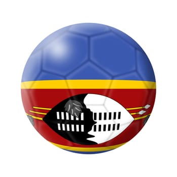 A Swaziland Eswatini soccer ball football 3d illustration isolated on white with clipping path
