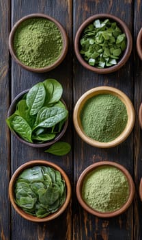 tasty Matcha Latte made from green tea. AI generative.