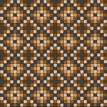 Brown mosaic tiles decorative seamless pattern