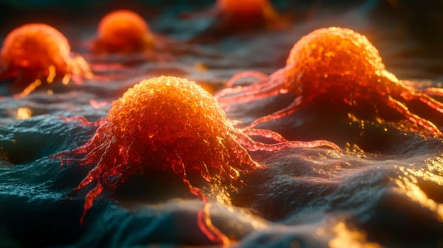 Biological cancer cell and disease . Scientific Background. AI generated